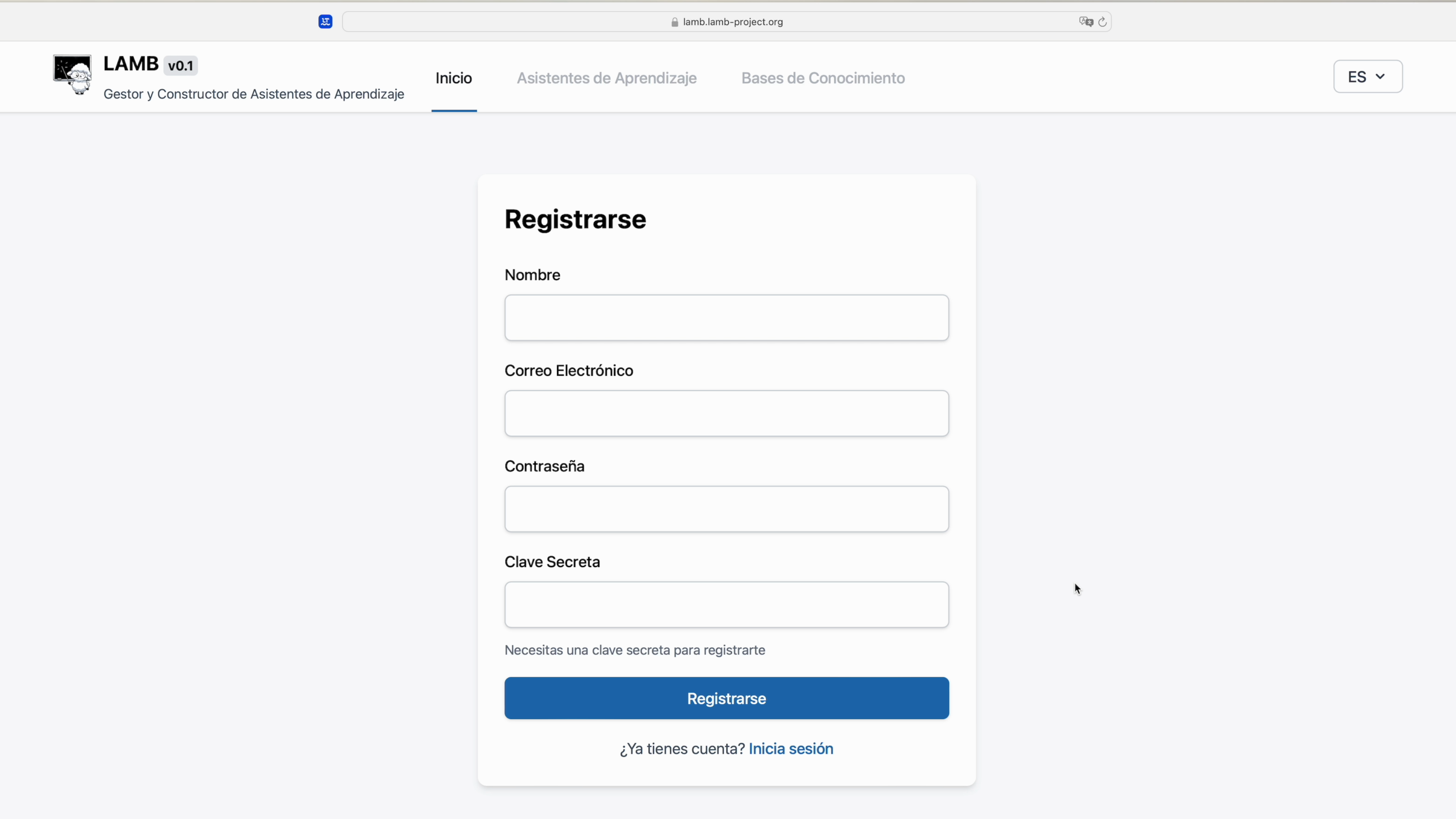 Formulario de registro